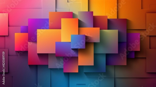 Colorful Abstract Geometric Intersecting Shapes