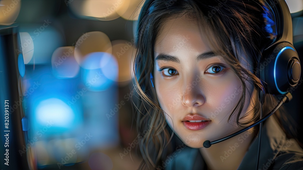 Customer service representative addressing their inquiries with professionalism and care, the interaction set against a softly blurred. Customer service representative addressing their inquiries with professionalism and care, the interaction set against a softly blurred.