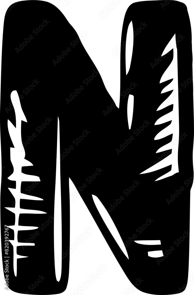 Fototapeta premium Handdrawn scandinavian alphabet letter