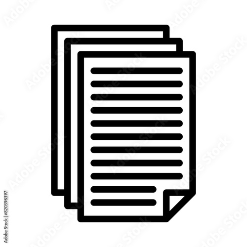 document icon or logo illustration outline black style