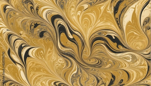 gold theme marbled paper design illustration from Generative AI © Arceli
