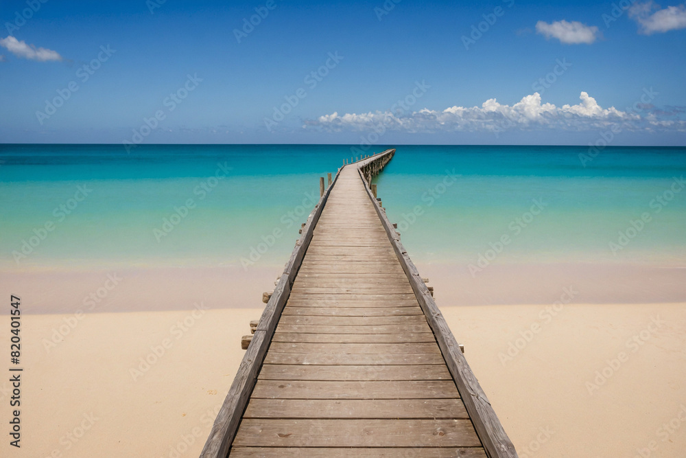 Long wooden bridge to sea at beautiful tropical beach Long wooden bridge to sea at beautiful tropical beach