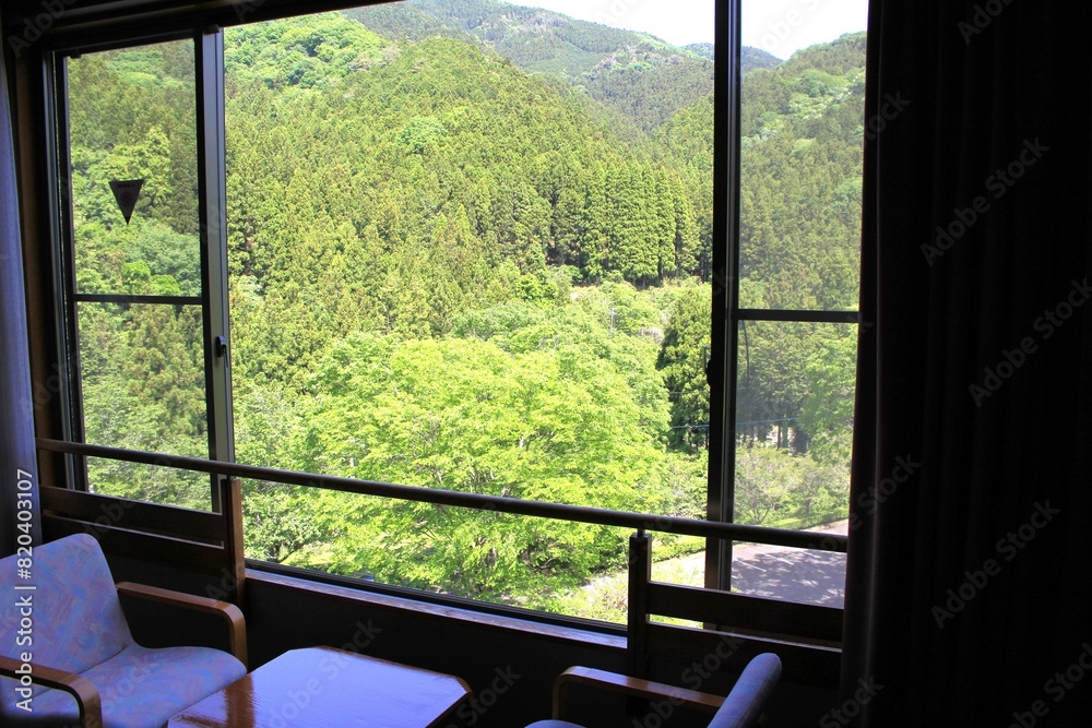 Fototapeta premium 日本 群馬県藤岡市のリゾートホテルから見える風景