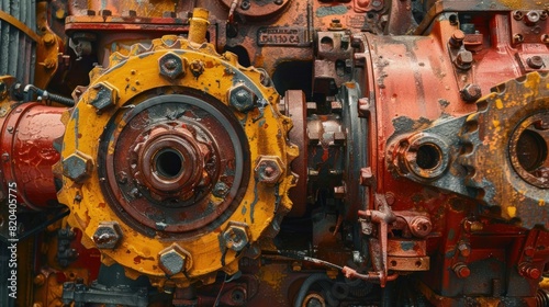 Rotary gears on a diesel engine. Periodic maintenance is able to maintain a longer engine life photo
