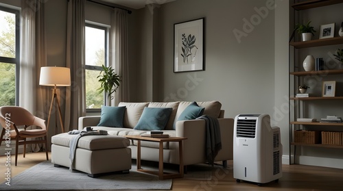 Modern living rooms often have portable air conditioner.generative.ai