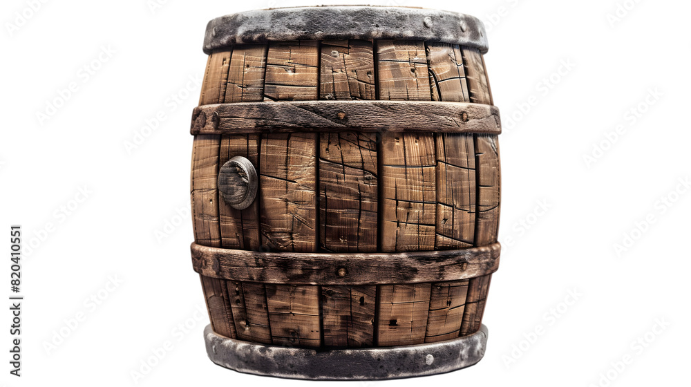 Wooden barrel isolated on a transparent background cut out. Wooden barrel isolated on a transparent background cut out.