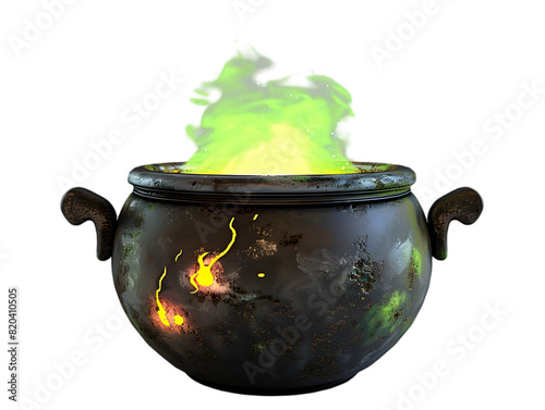 A cauldron isolated on a transparent background cut out. 