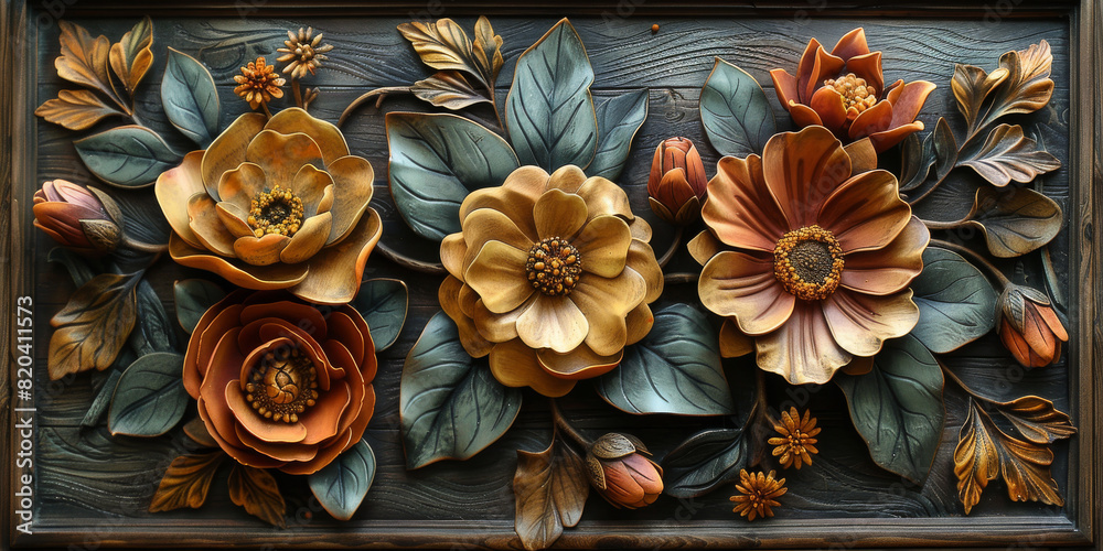 panel wall art, wall decoration, marble background with flowers designs panel wall art, wall decoration, marble background with flowers designs