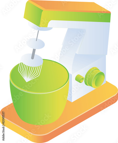 The electric mixer with stand of isometric style