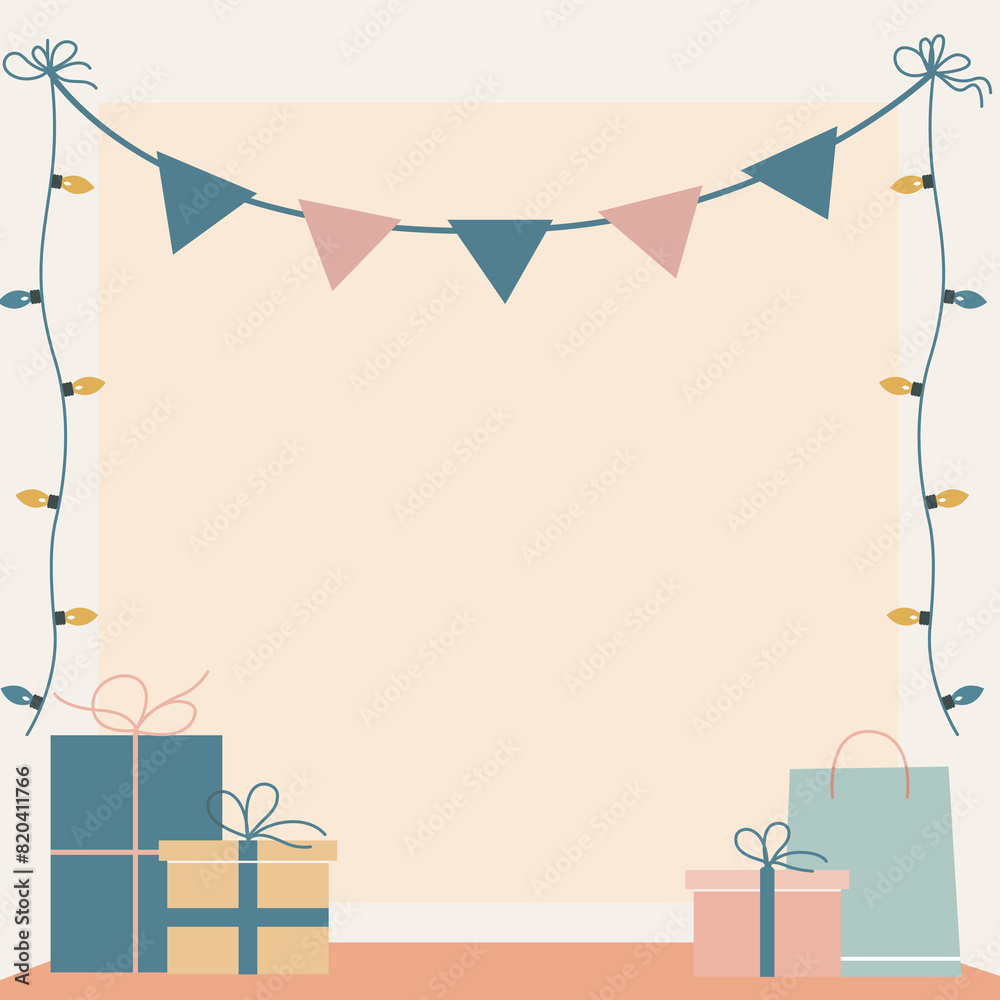 gift box with garland gift box with garland