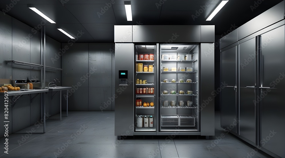 Refrigeration chamber for food storage.generative.ai Refrigeration chamber for food storage.generative.ai