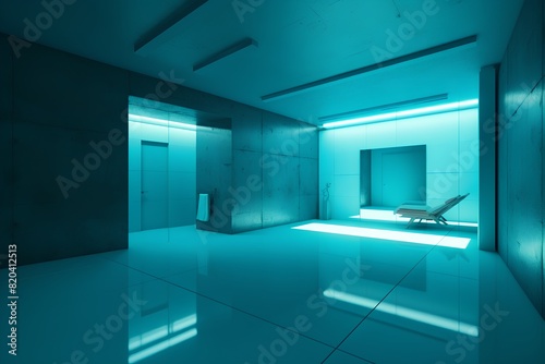 Interior of modern empty room with light and shadow. 3D rendering