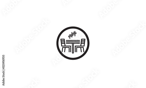 table char logo black simple flat icon on white background