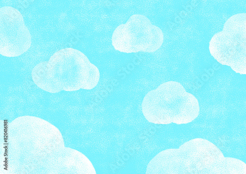 手描きの雲と青空2