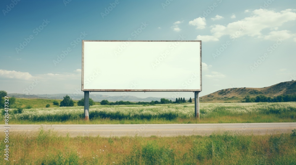 Blank billboard by the road in a rural area. Blank billboard by the road in a rural area.