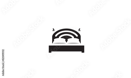 bed logo black simple flat icon on white background