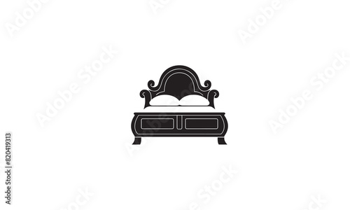 bed logo black simple flat icon on white background