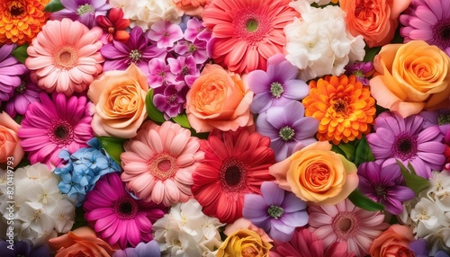 Colorful Assorted Flowers in Full Bloom