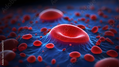 a massive, asymmetric sickle cell that differs greatly from the surrounding smooth, round red cells. This altered cell may result in photo