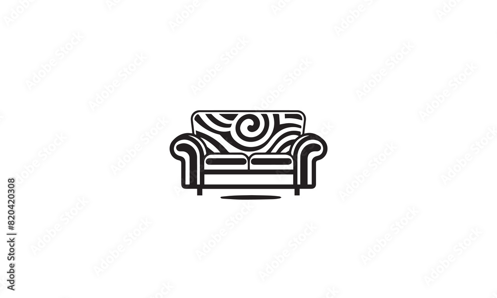 sofa logo black simple flat icon on white background sofa logo black simple flat icon on white background