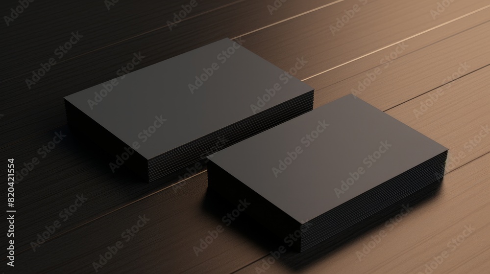 Two blank business cards on wooden background. Two blank business cards on wooden background.
