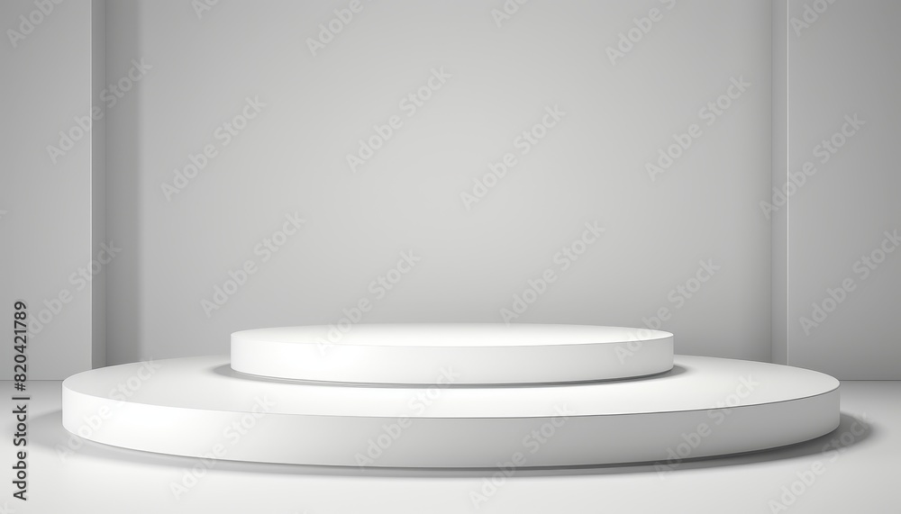 White podium in empty room for product showcase. White podium in empty room for product showcase.