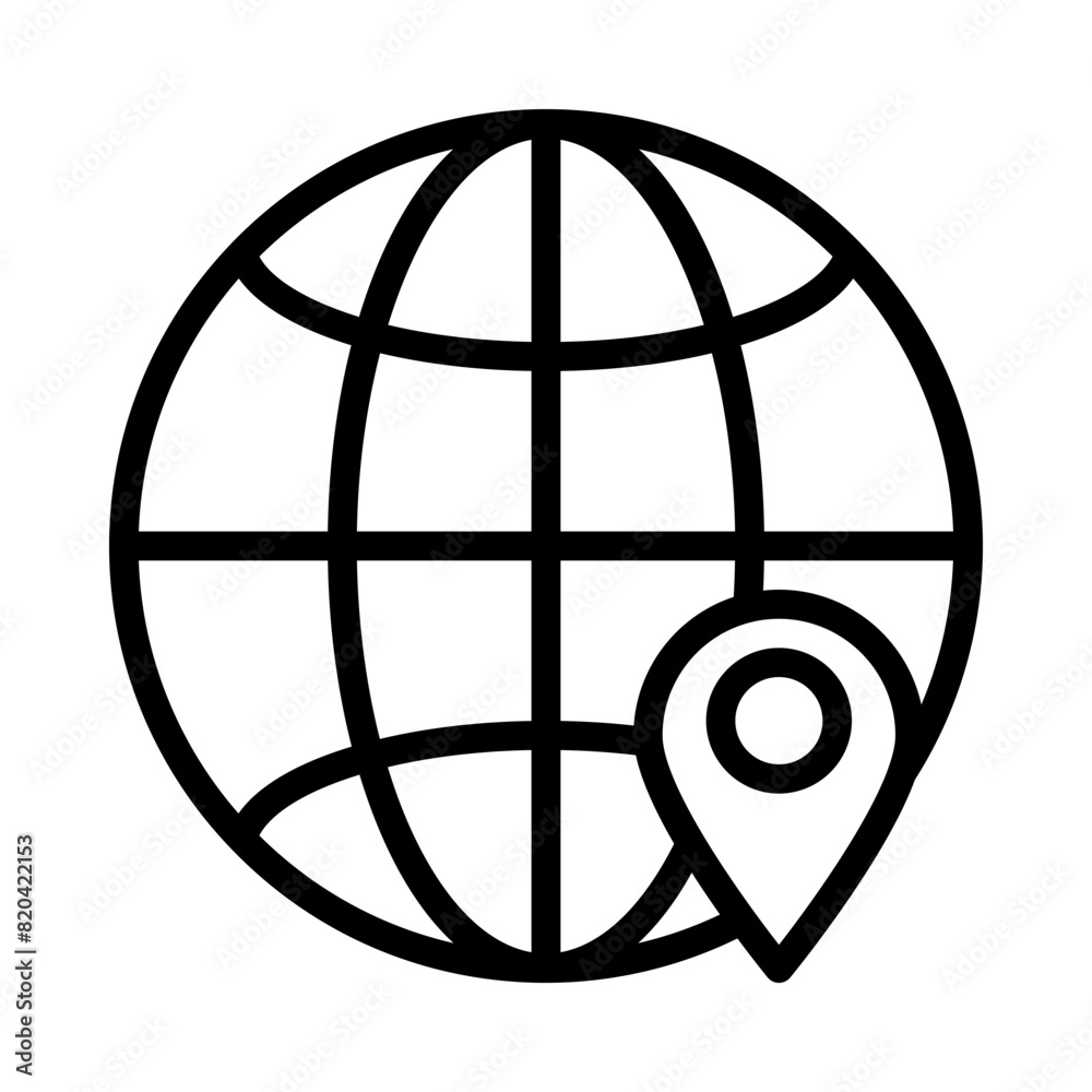 world icon or logo illustration outline black style world icon or logo illustration outline black style