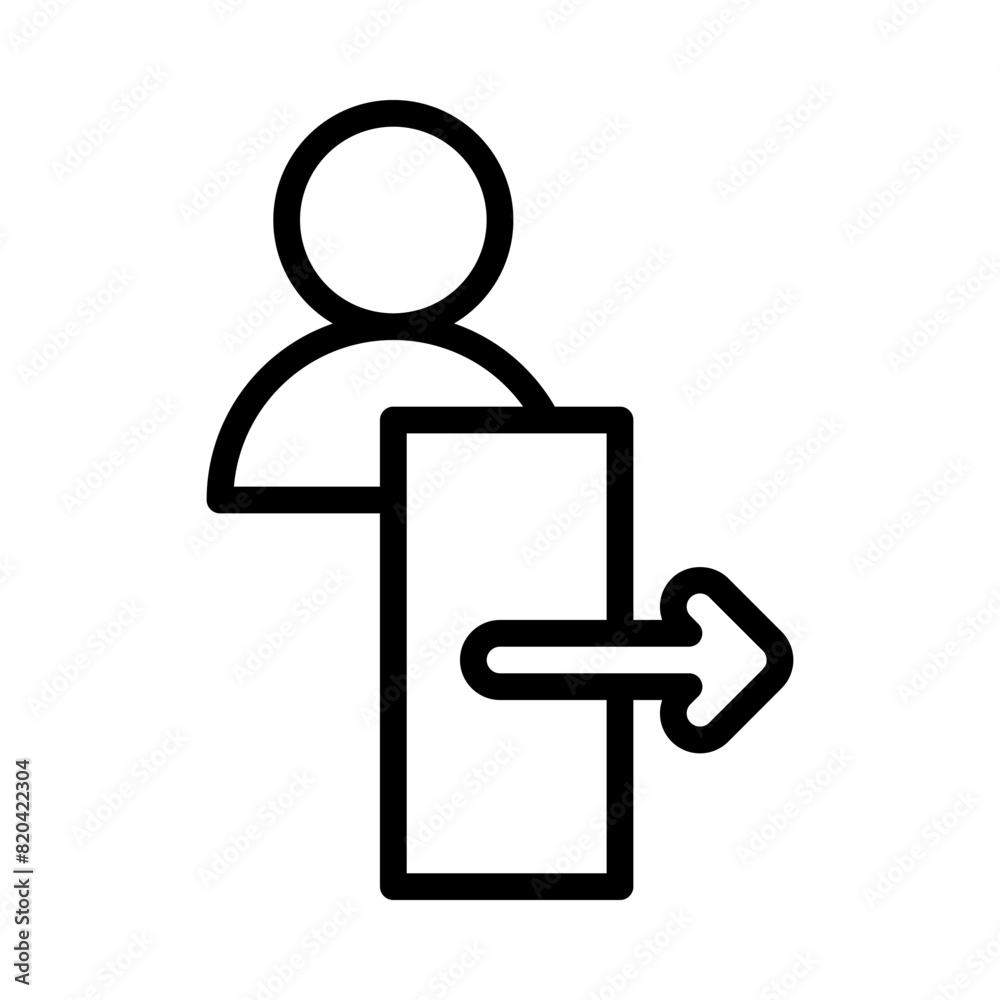 logout icon or logo illustration outline black style logout icon or logo illustration outline black style
