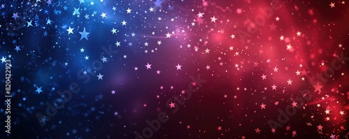 Red and blue shiny starry patriotic background.