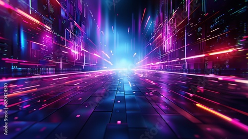 background neon light design illustration with scifi