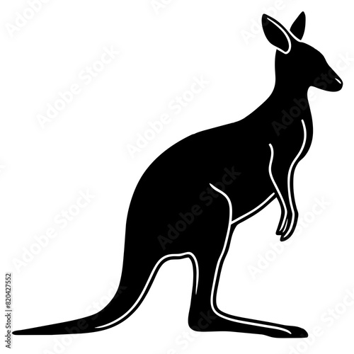 Kangaroo silhouette ,Kangaroo Vector illustration, Kangaroo isolated on white background © fahim