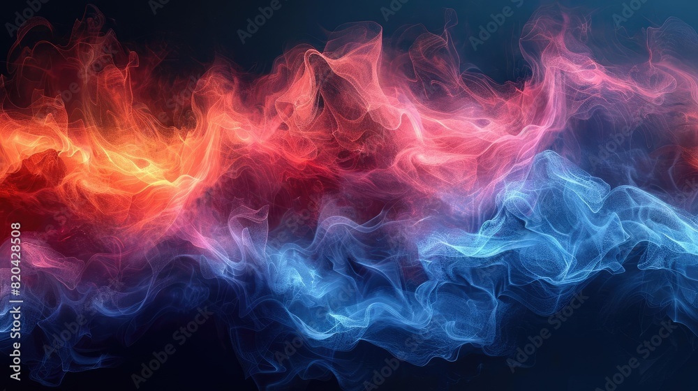Dynamic Abstract Waves, Vibrant Blue and Red, Energetic and Flowing, Perfect for Modern Art and Design Projects