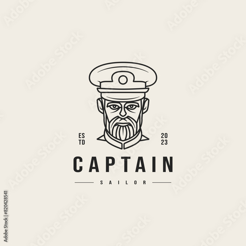 vintage ship captain icon logo design illustration 2