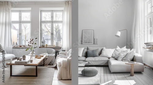 interior living room in Scandinavian clean look and light colors © marco