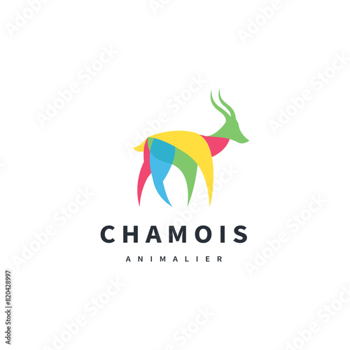 colorful chamois vector logo design illustration