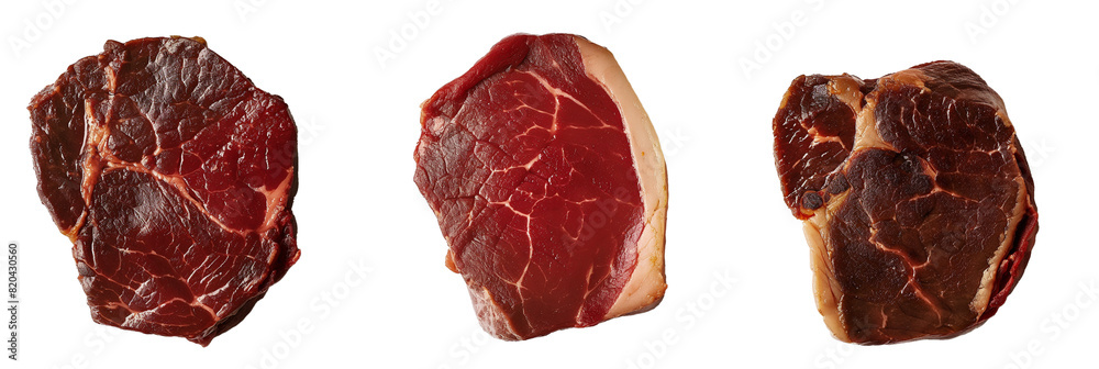 Fresh beef slices on a transparent background Fresh beef slices on a transparent background