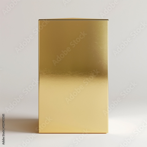 luxury gold box mock up standing on white background