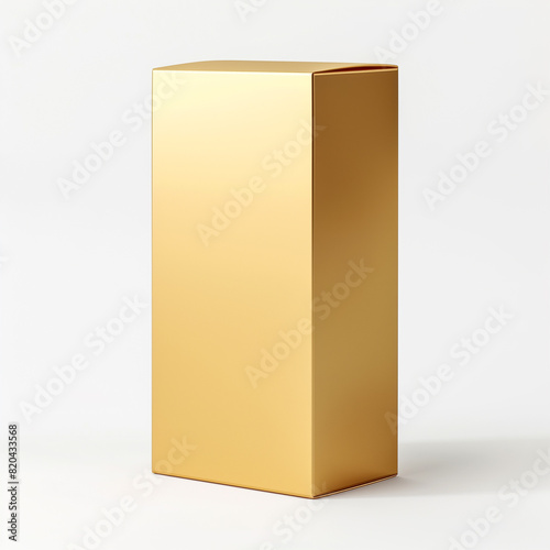 luxury gold box mock up standing on white background