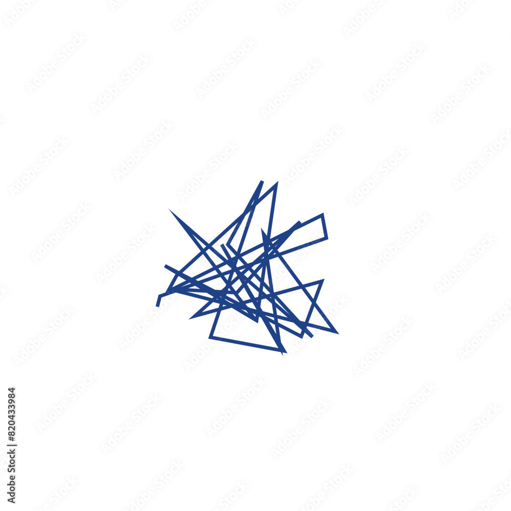 An isolated abstract scribble line shape design element. An isolated abstract scribble line shape design element.