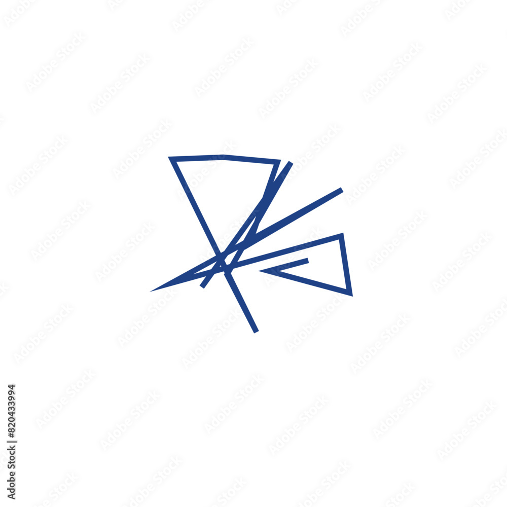 An isolated abstract scribble line shape design element. An isolated abstract scribble line shape design element.
