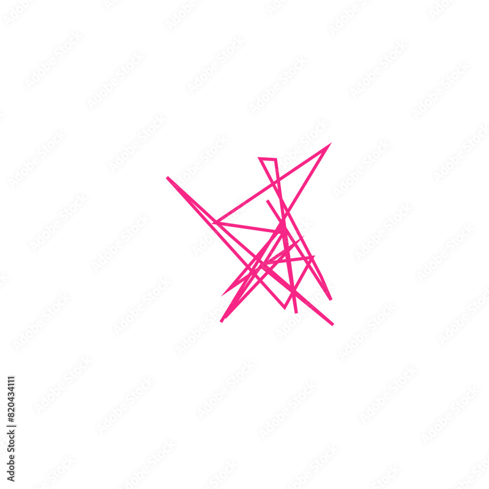 An isolated abstract scribble line shape design element. An isolated abstract scribble line shape design element.