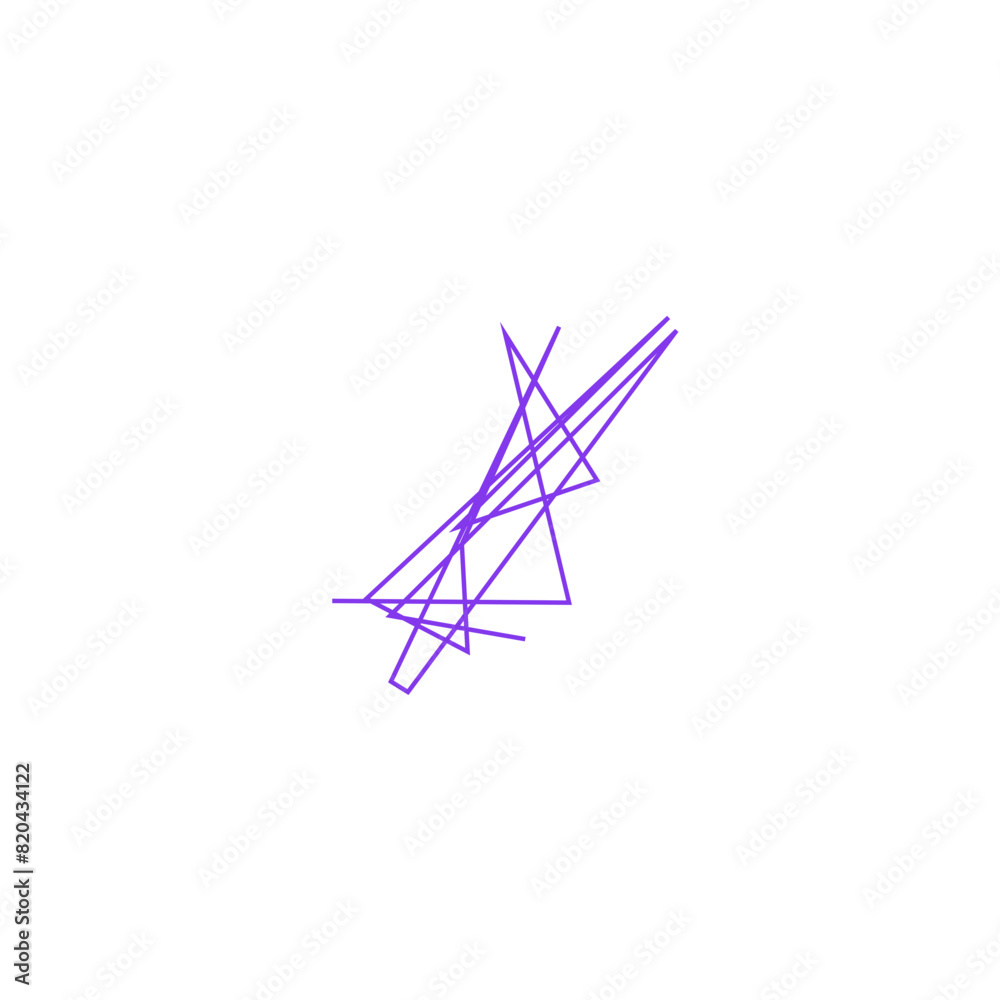 An isolated abstract scribble line shape design element. An isolated abstract scribble line shape design element.