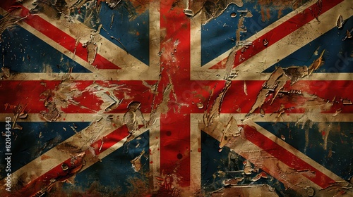United Kingdom flag, eroded and grunge look