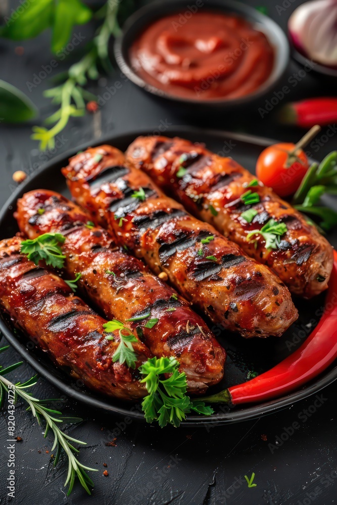 sausage German Bratwurst, grilled with realistic details and contrast
sausage German Bratwurst, grilled with realistic details and contrast