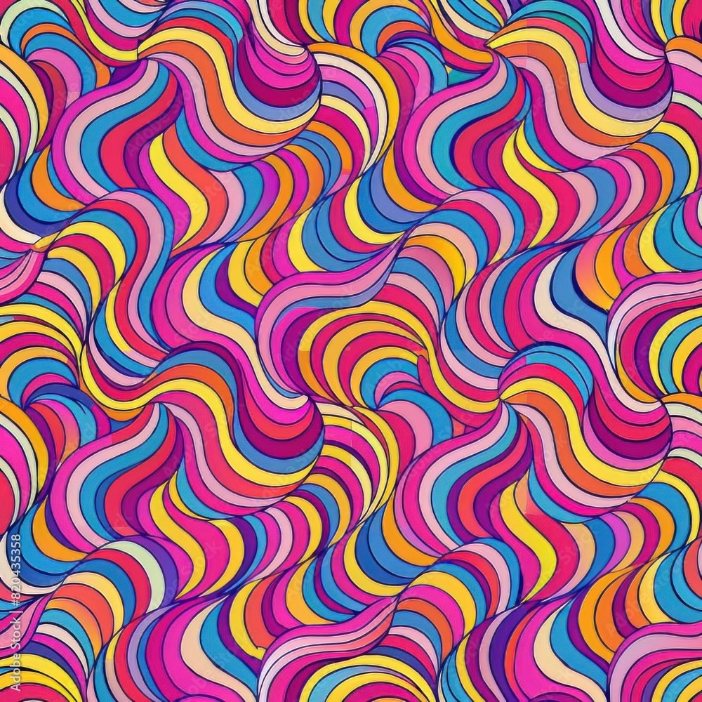 Seamless pattern of psychedelic waves and ripples, evoking the feeling of being transported to a far-out dimension, Generative AI Seamless pattern of psychedelic waves and ripples, evoking the feeling of being transported to a far-out dimension, Generative AI