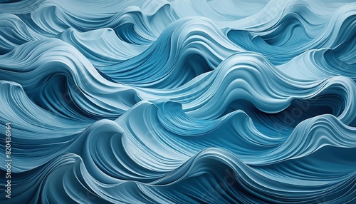 Abstract Blue Ocean Wave Patterns in Motion