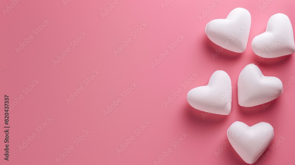 Valentine's Day banner with blank space for text, pink soft gradient background with a minimal design
