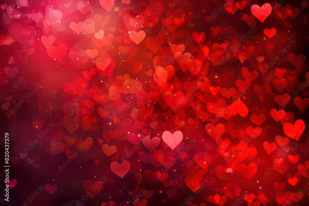 valentine's day multiple hearts illustration background with vibrant colors and no words
