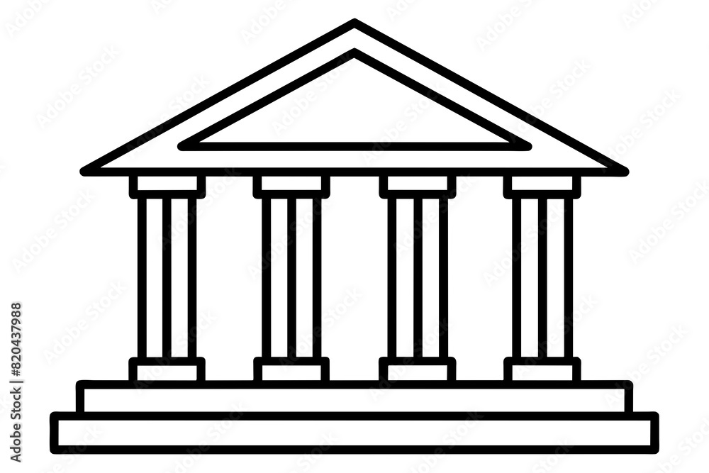 bank building icon vector silhouette illustration bank building icon vector silhouette illustration
