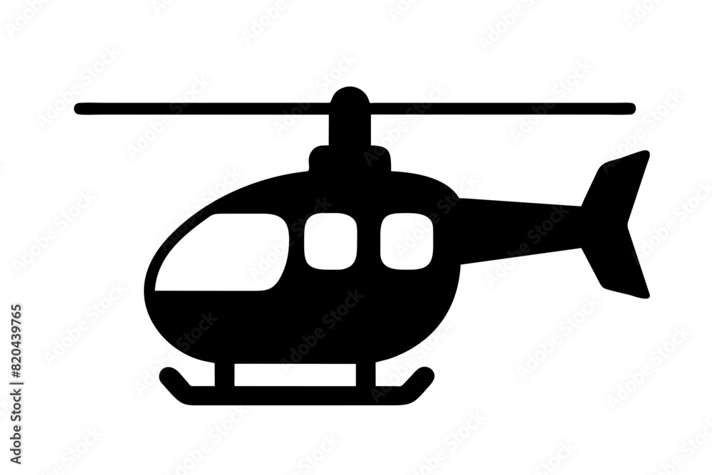 helicopter icon vector silhouette illustration